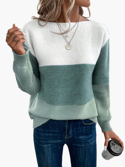 Elegant damepullover i afslappet stil med lange ærmer til efterår/vinter