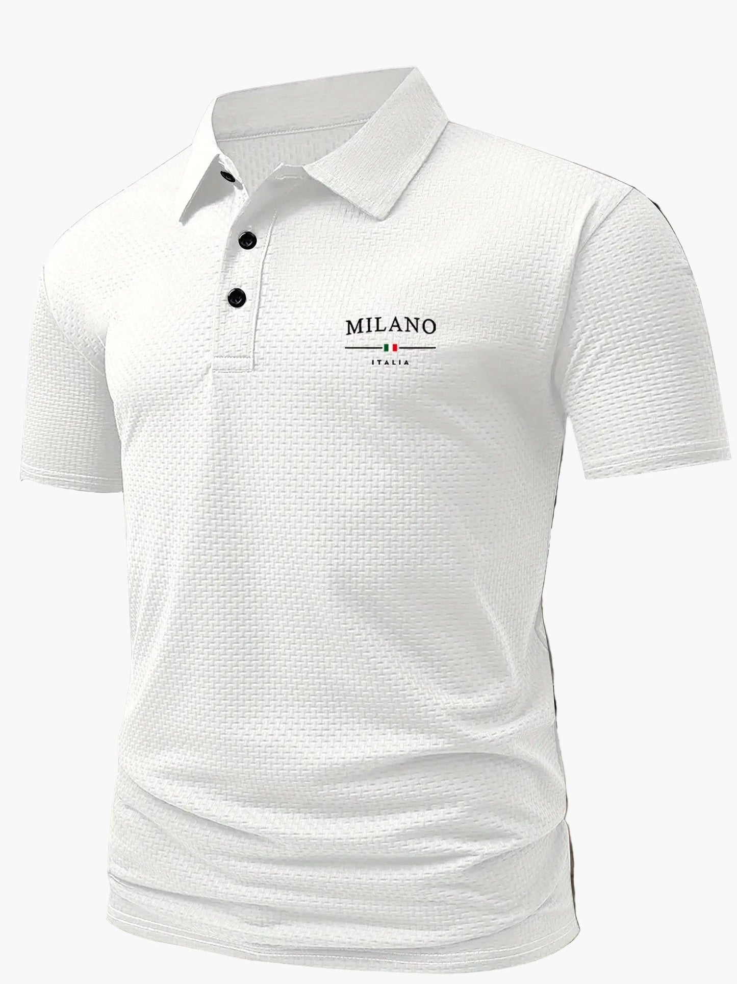 Elegantes Herren-Poloshirt im italienischen Stil mit geometrischem Muster für einen casual-chicen Look  