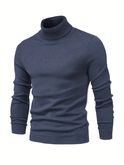 Men’s Classic Ribbed Turtleneck Pullover Sweater