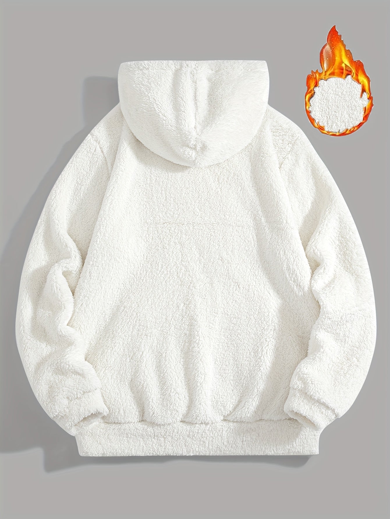 Sweat à Capuche Molletonné Chaud avec Cordon de Serrage et Poche Kangourou