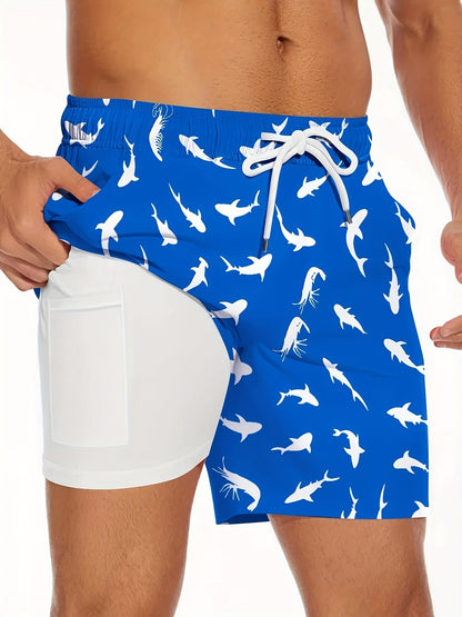 Herren-Badeshorts mit gelbem Entenmotiv, lustiger Stil für Pool und Strand  