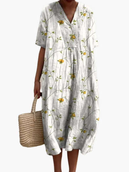 Robe d'été décontractée femme coupe ample style floral bohème