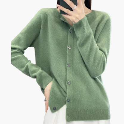 Cardigan Donna Elegante Taglio Classico Versatile per Uso Quotidiano e Ufficio