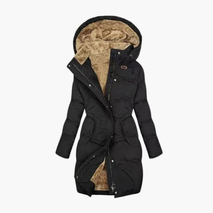 Lange Dameswinterjas Elegant met Kap en Warme Voering - Ideaal voor Dagelijks Gebruik en Buiten
