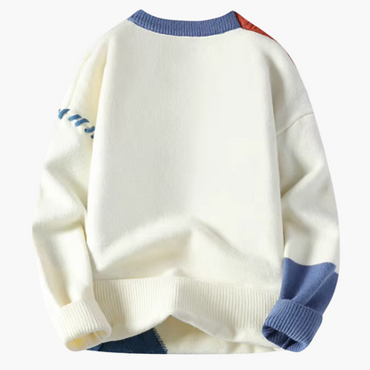 Patchwork-pullover i kreativ stil til mænd – afslappet og trendy efterårs- og vinterpullover