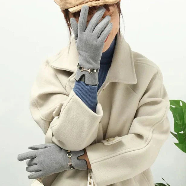 Women's Winter Gloves with Chain or Pom-Pom Embellishment