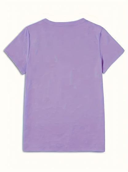 T-shirt Femme Style Décontracté à Imprimé Floral Artistique pour le Printemps et l'Été