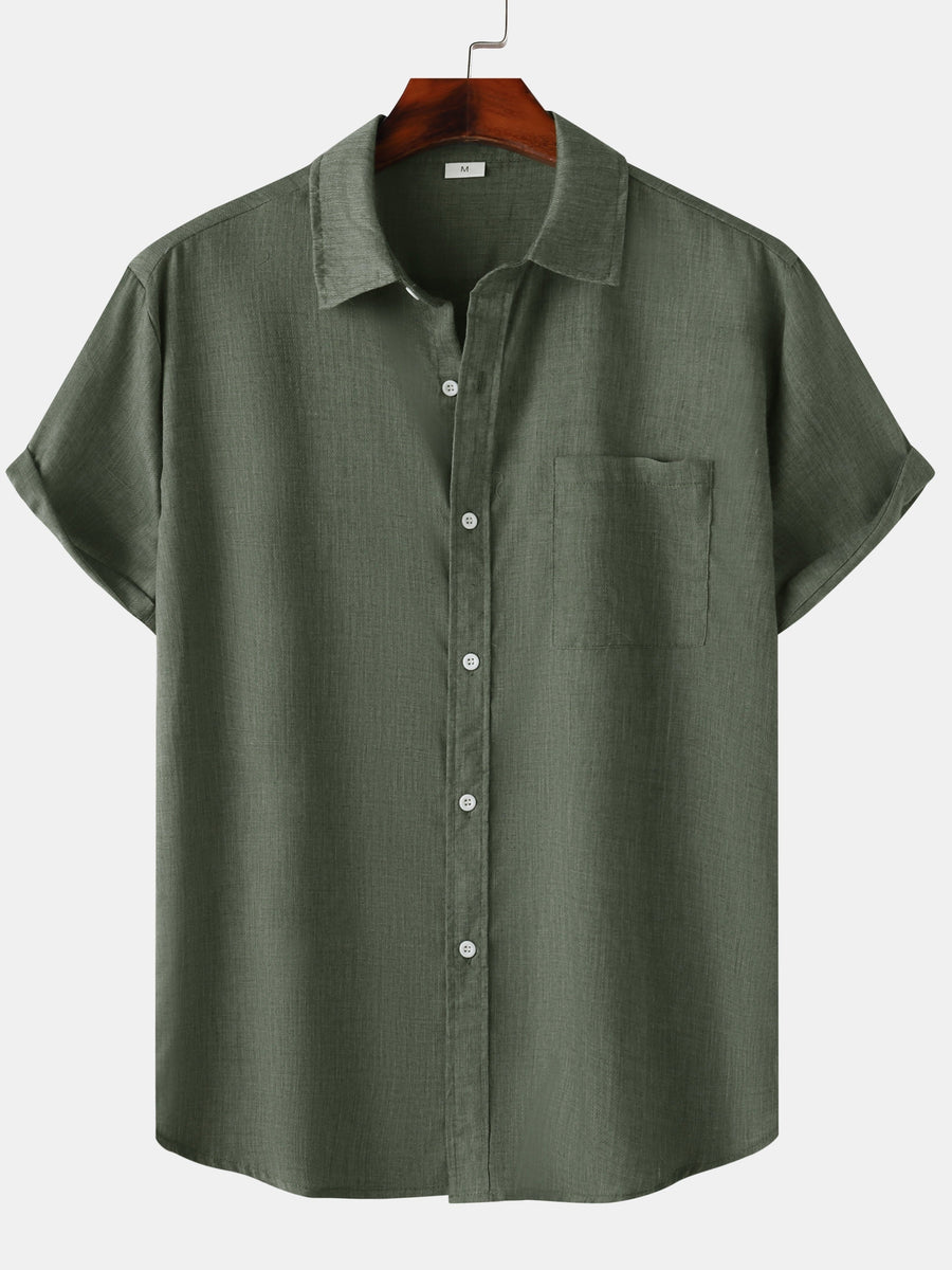 Casual herenoverhemd met korte mouwen, zomerse stijl