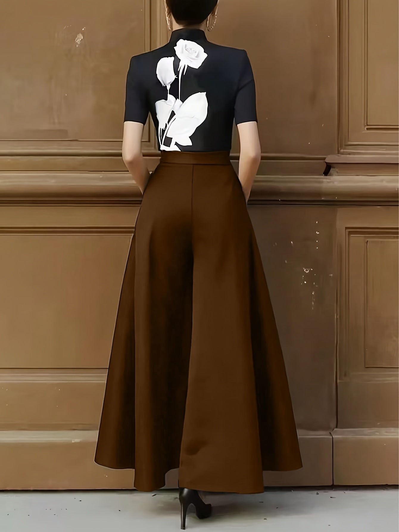 Weite Damenhose im eleganten Stil für formelle und alltägliche Anlässe  