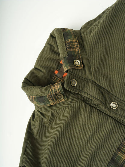 Veste Chemise Homme Carreaux Vert Doublée Molletonnée Chaude