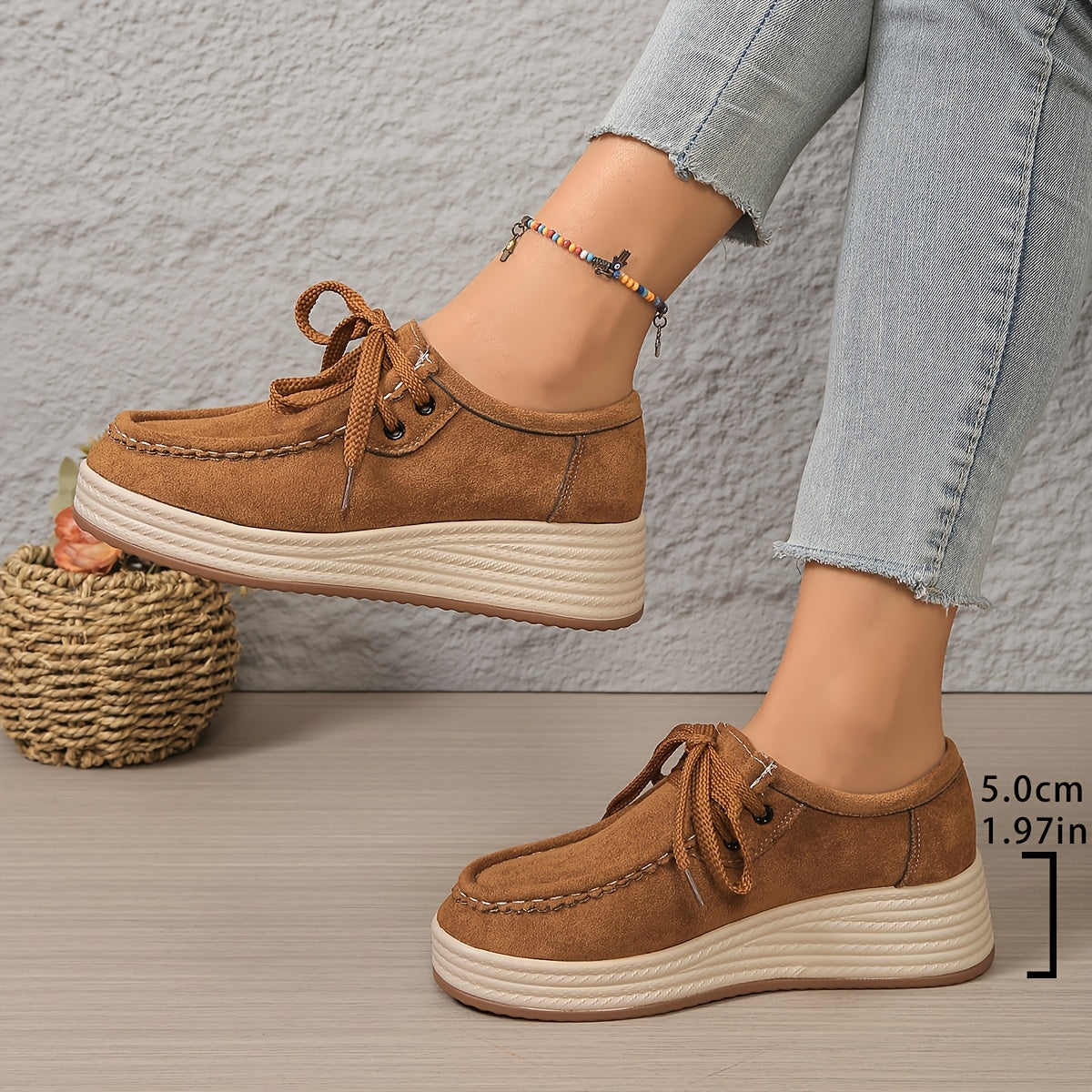 Chaussures à plateforme décontractées pour femme style mocassin urbain