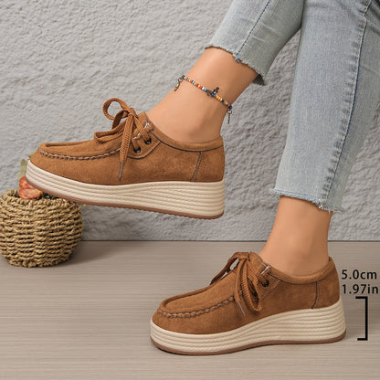 Chaussures à plateforme décontractées pour femme style mocassin urbain