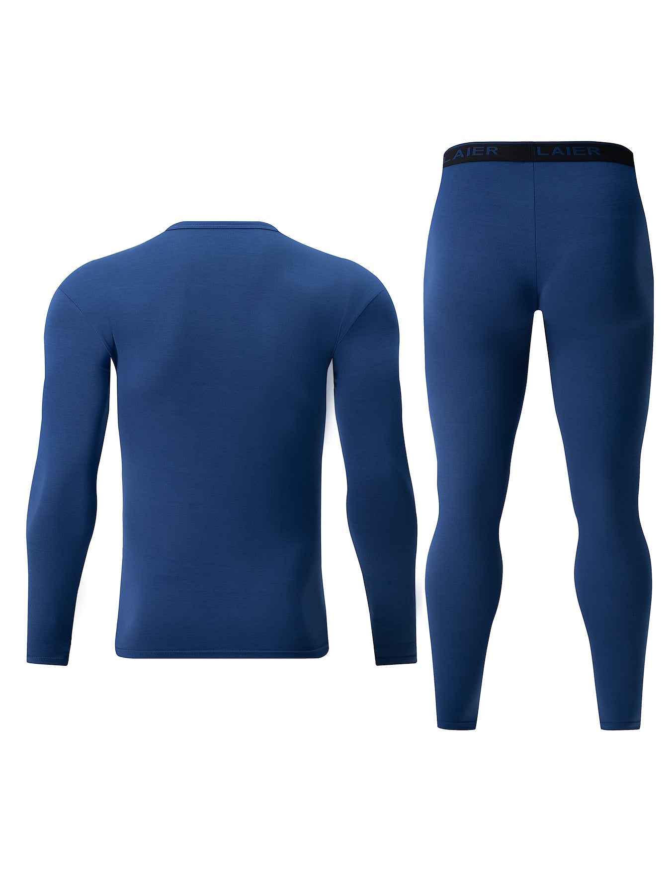 Ensemble Homme Thermique 2 Pièces Manches Longues et Legging Sport Couleur Unie