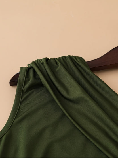Mono corto elegante asimétrico para mujer, estilo chic, ideal para primavera-verano