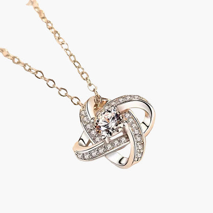 Collana Donna Elegante Regalo per Mamma con Messaggio Commovente – Gioiello Stile Nodo d’Amore per la Festa della Mamma