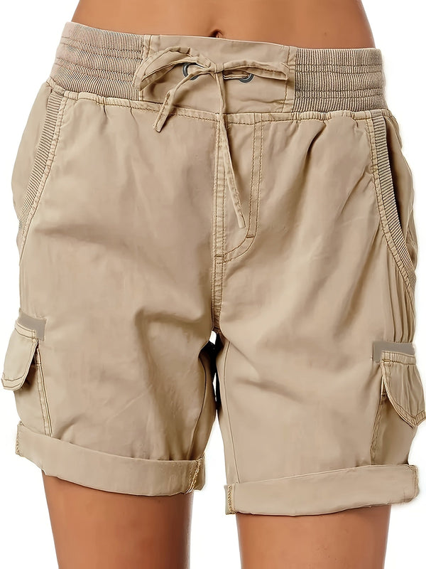 Shorts décontractés pour femme style cargo avec poches et cordon – Idéal pour l'été et les loisirs