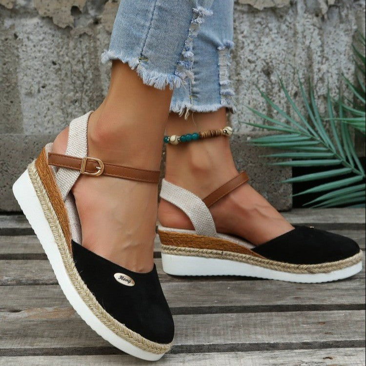 Mary – Lightweight platform sandals in hemp rope