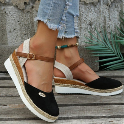 Mary – Lightweight platform sandals in hemp rope