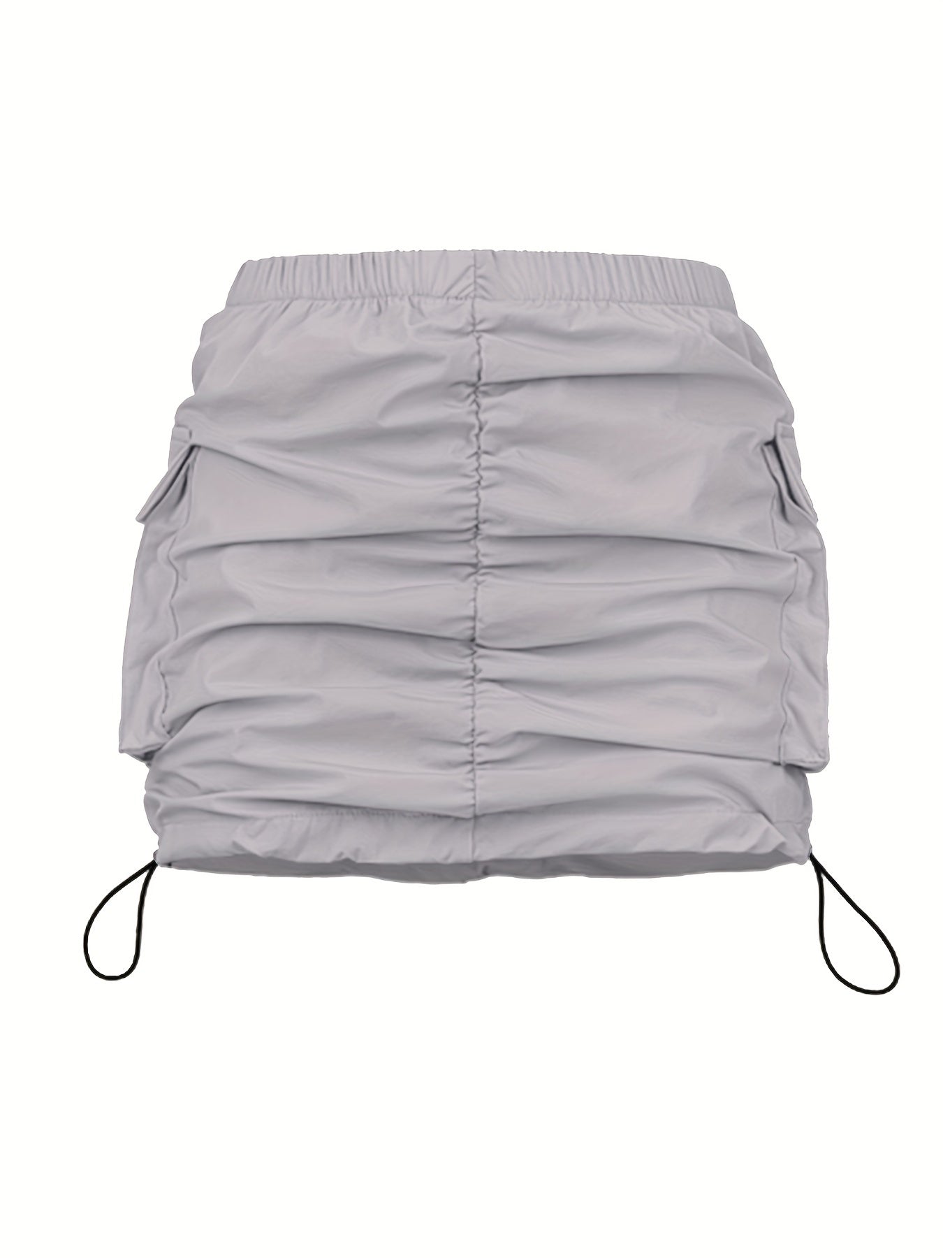 Jupe Mini Cargo Femme Style Urbain avec Fronces et Poches Utilitaires