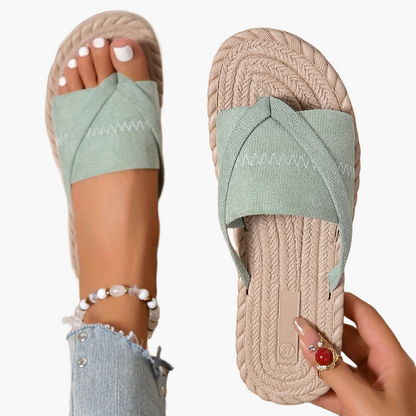 Avslappnade slip-on sandaler för kvinnor i preppy stil för sommaren