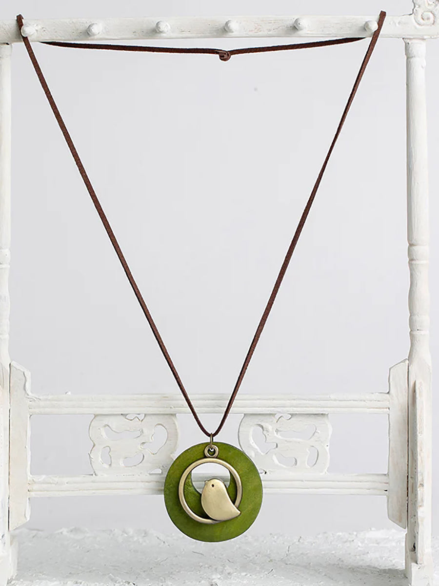 Ronde Hanger Ketting Retro Stijl Uniseks voor Geschenk of Reis
