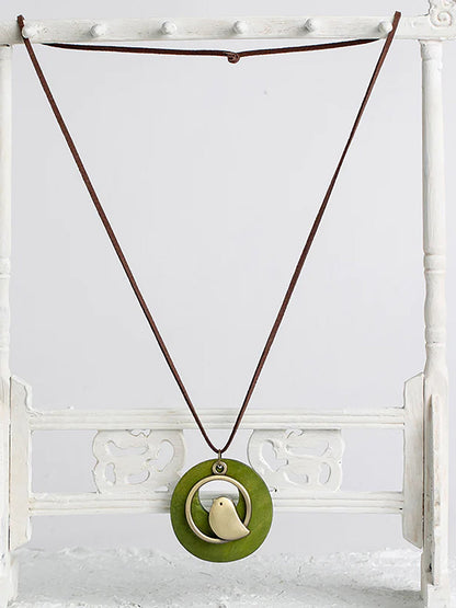 Ronde Hanger Ketting Retro Stijl Uniseks voor Geschenk of Reis