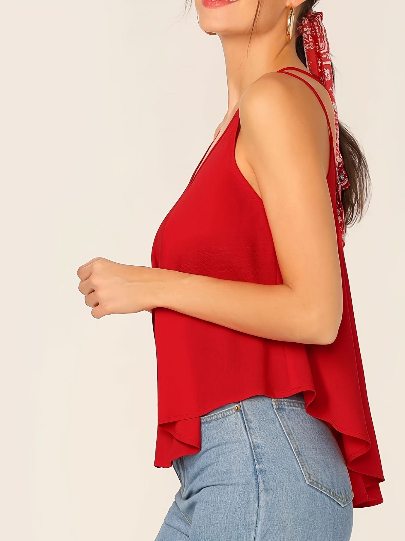 Fließendes Damen-Top mit doppelten Trägern, casual-chic Stil