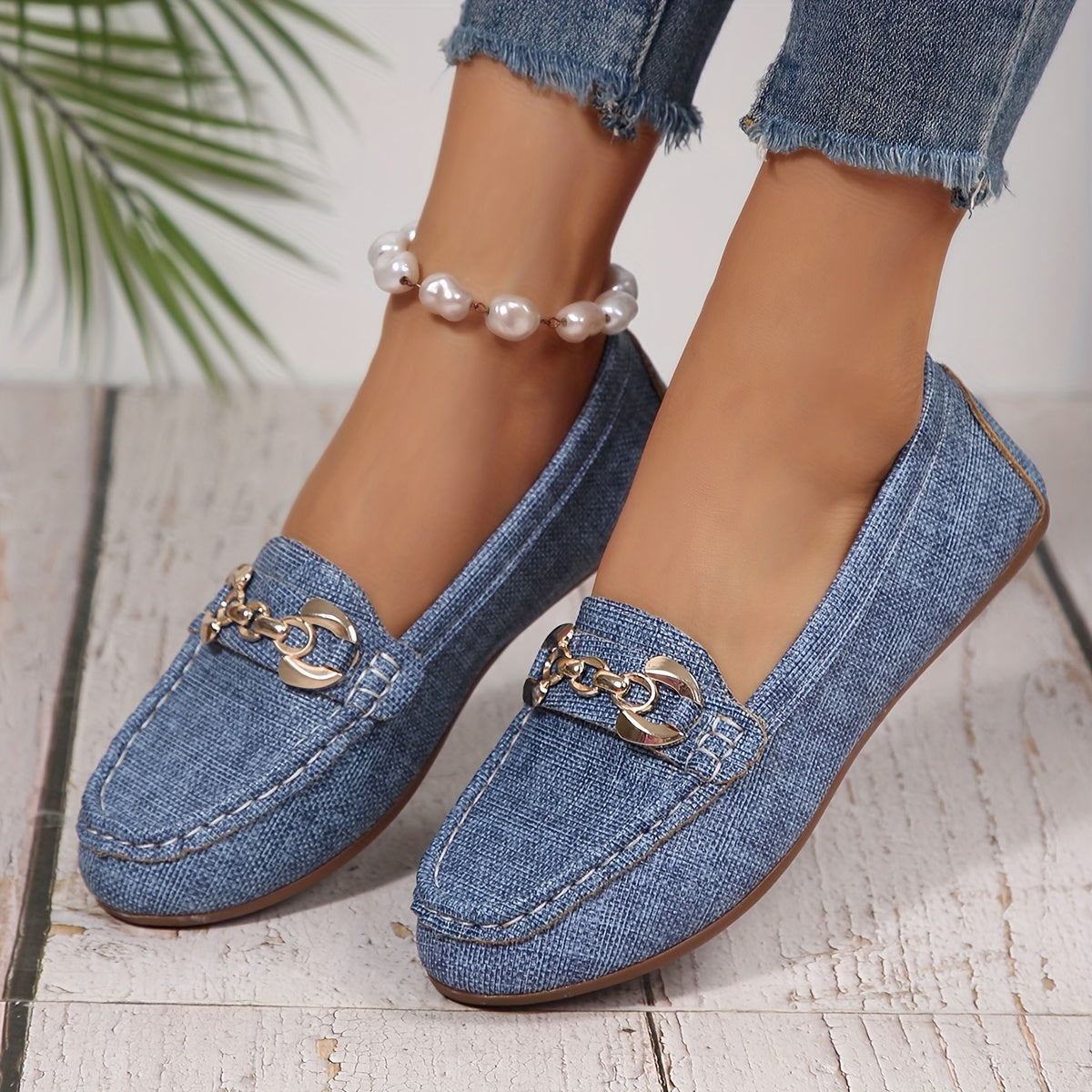 Mocassini Donna Eleganti Stile Casual con Catena Decorativa – Ideali per Uso Quotidiano e Città