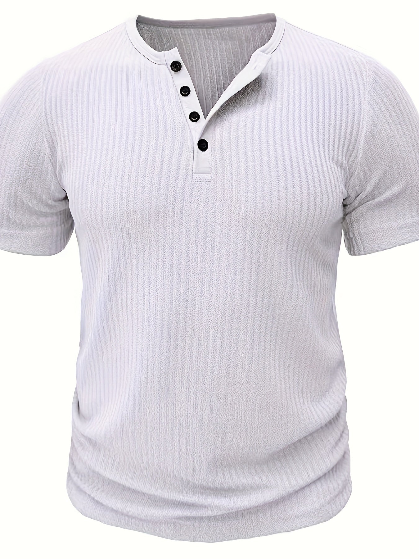 T-shirt henley à rayures décontracté pour homme – Idéal pour l'été et les loisirs