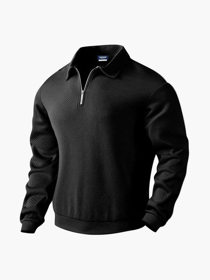 Pull demi-zip homme style décontracté chic pour bureau et loisirs
