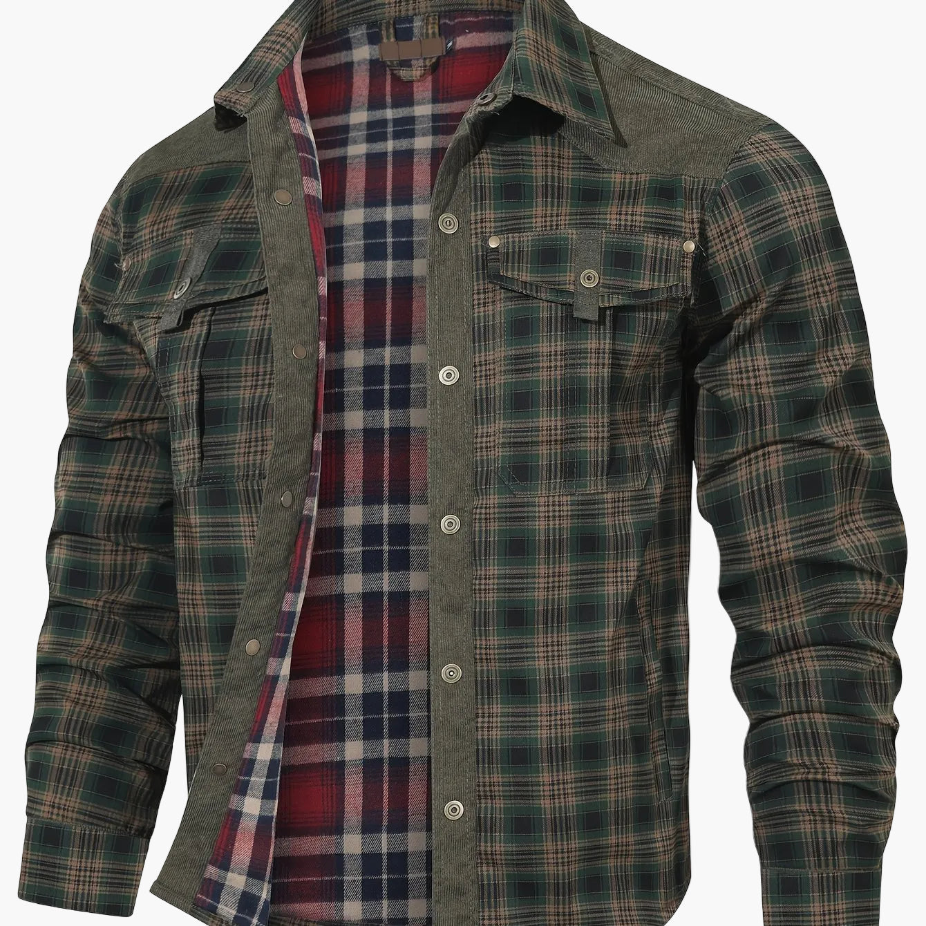 Lässiges Herrenhemd im Outdoor-Karohemd-Stil