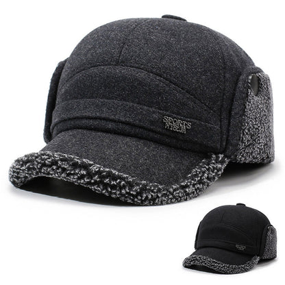 Bonnet de trappeur d'hiver à rabats d'oreilles doublés couleur unie