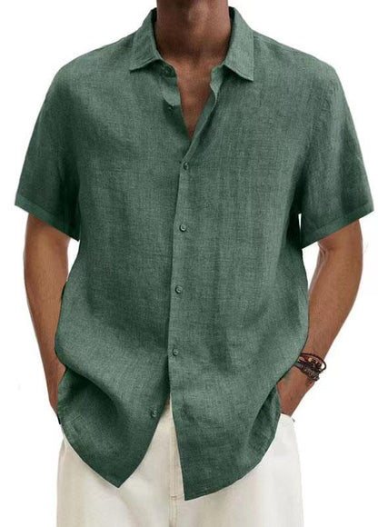Casual overhemd voor heren Japanse stijl korte mouwen zomer