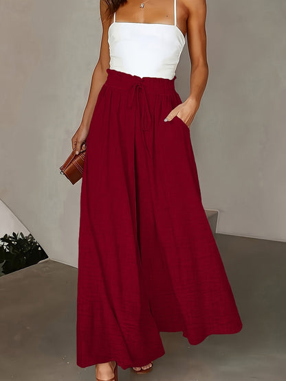 Pantalon large taille haute femme style élégant pour printemps et automne