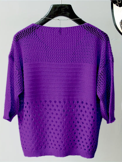Dames top Boheemse stijl Casual met opengewerkte chique breisels