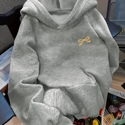Women's Bow Embroidered Oversized Pullover Hoodie