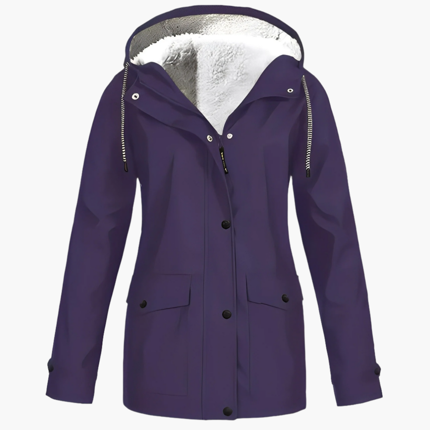 Chaqueta impermeable para mujer estilo urbano forrada con polar para invierno y lluvia