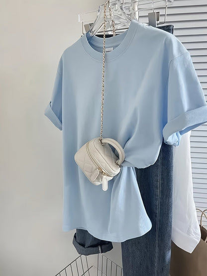 T-shirt basique à manches courtes style décontracté pour femme