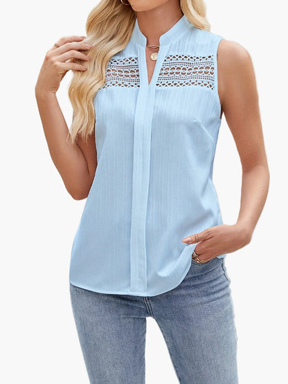 Women's sleeveless blouse with elegant style and lace details – Chic top for casual or dressy occasions