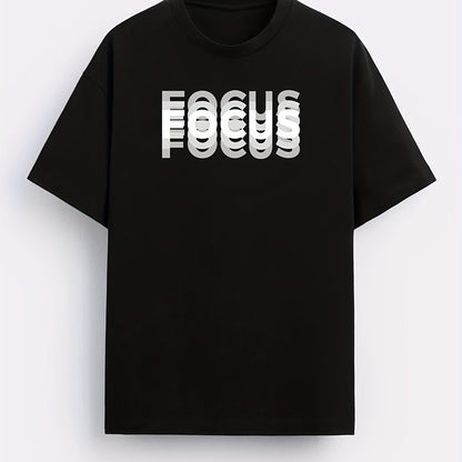 T-shirt Uomo Stile Moderno con Motivo "FOCUS" – Look Urbano e Ispirante