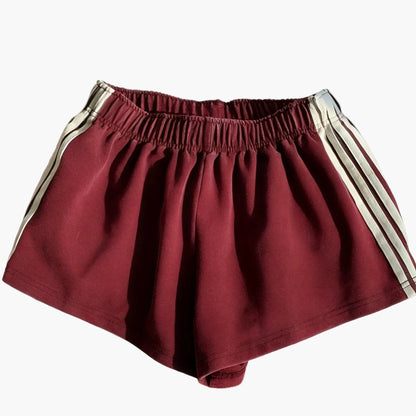 Shorts de sport femme à bandes latérales style décontracté pour running et loisirs