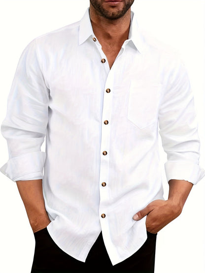 Chemise décontractée à manches longues pour homme style week-end élégant