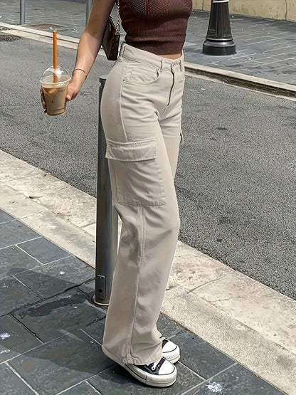 Pantalon cargo large pour femme style urbain et décontracté