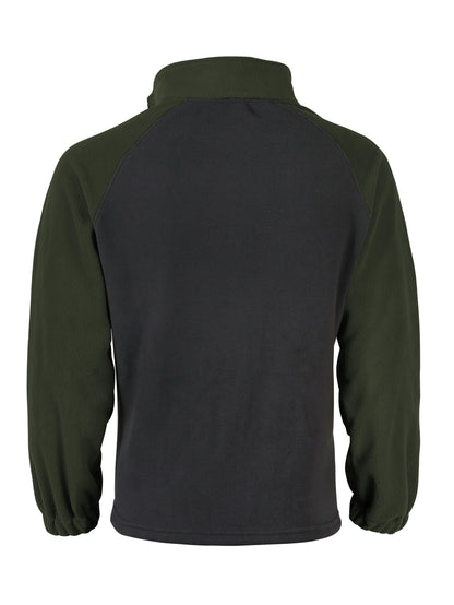 Polaire Homme Bicolore Col Montant avec Fermeture Éclair et Manches Raglan