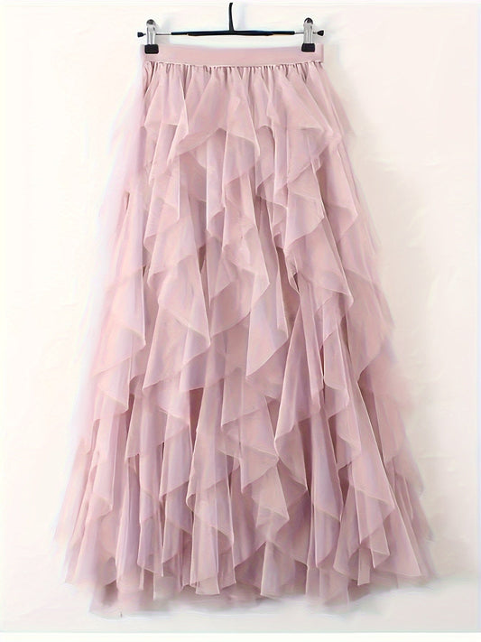 Jupe longue à volants style bohème pour femme, élégante et tendance, idéale pour occasions spéciales et looks romantiques