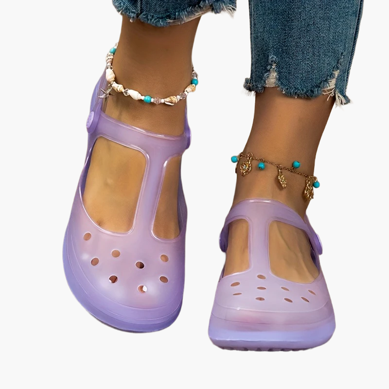 Sandalias cómodas para mujer estilo Mary Jane para actividades de verano - zapatos ligeros con tacón plano