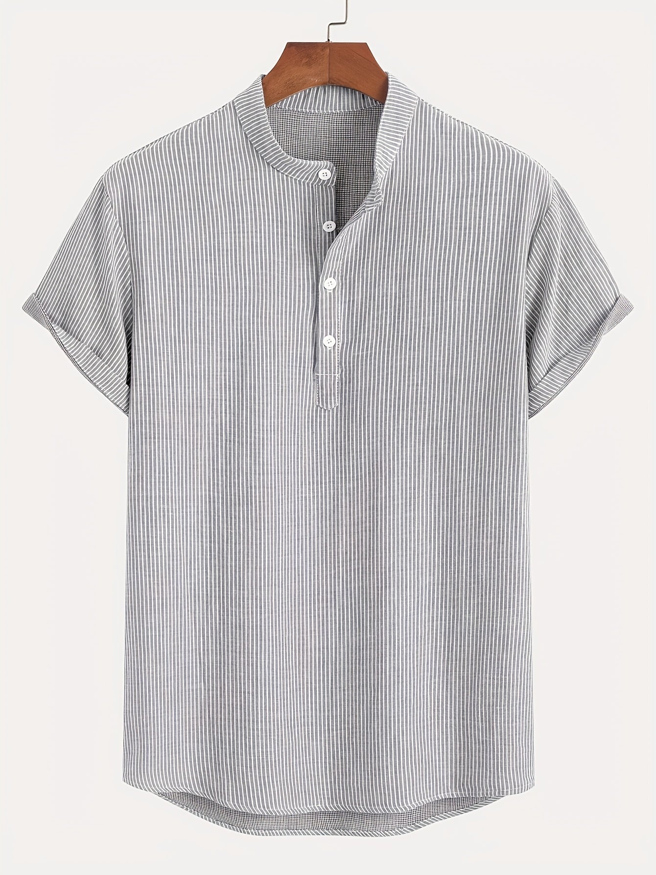 Chemise Henley à Manches Courtes pour Homme Style Décontracté Chic