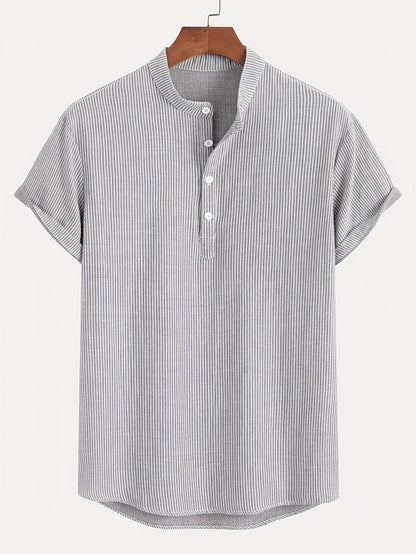 Chemise Henley à Manches Courtes pour Homme Style Décontracté Chic