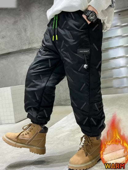 Pantalon matelassé Homme coupe ample à motif géométrique Cordon de serrage