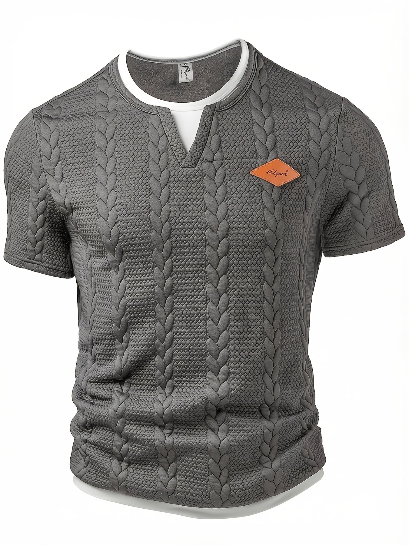 Herren-T-Shirt mit Rundhalsausschnitt, gedrehtes Design, lässig für Freizeit und Ausflüge  